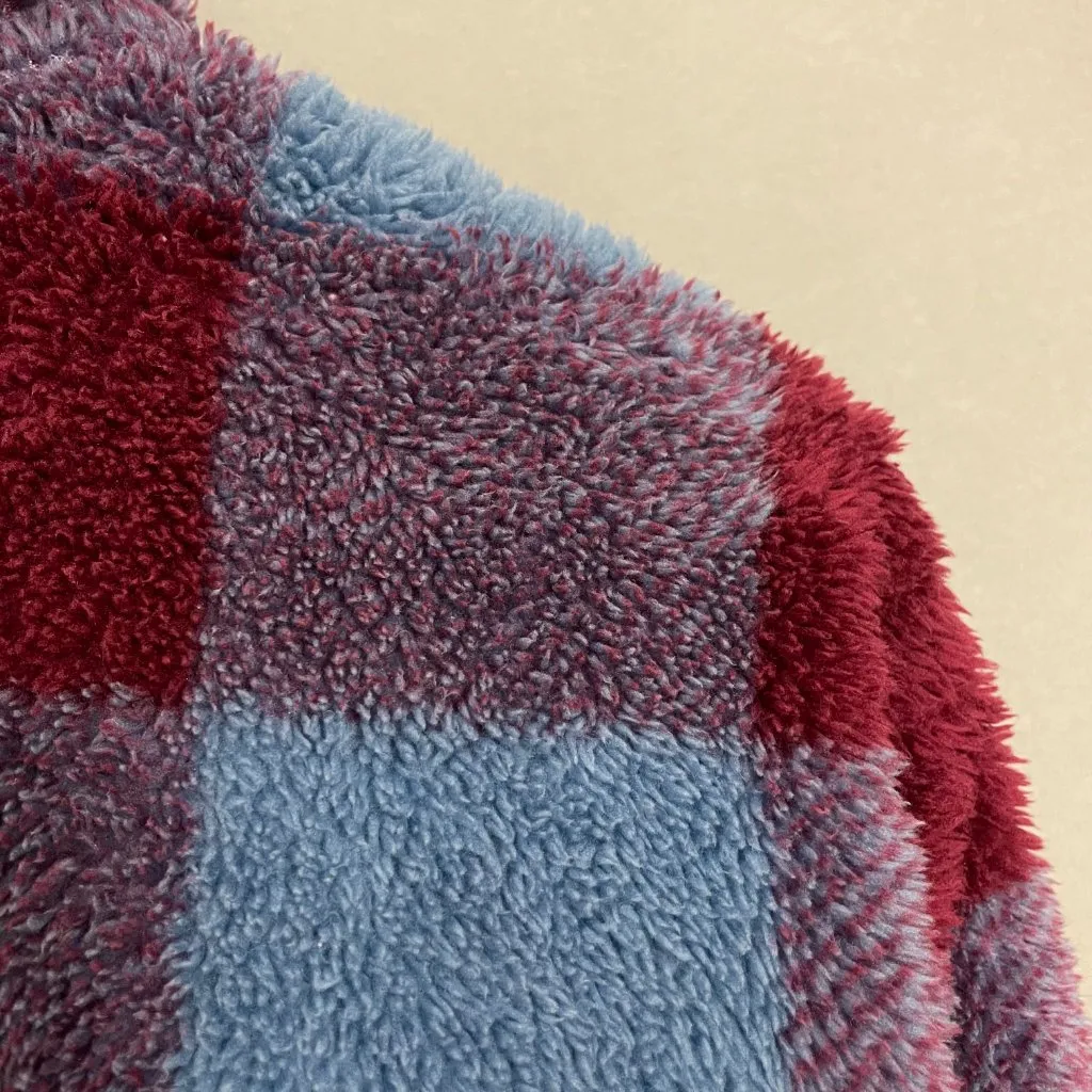 Eddie‎ Bauer Pullover Jacket Plaid Faux Fur Fleece Size Small Sweatshirt Women - Image 10