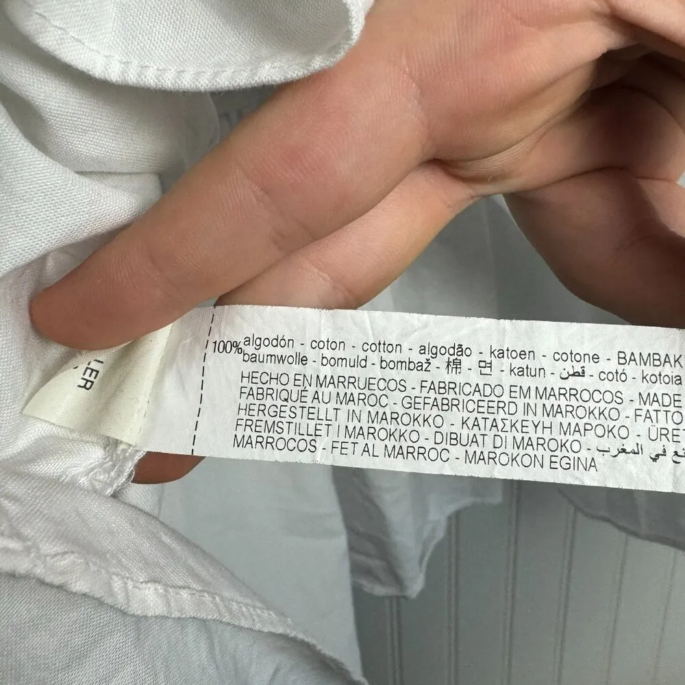 Zara TRF White Babydoll Top Sleeveless, Tie Back - Image 8