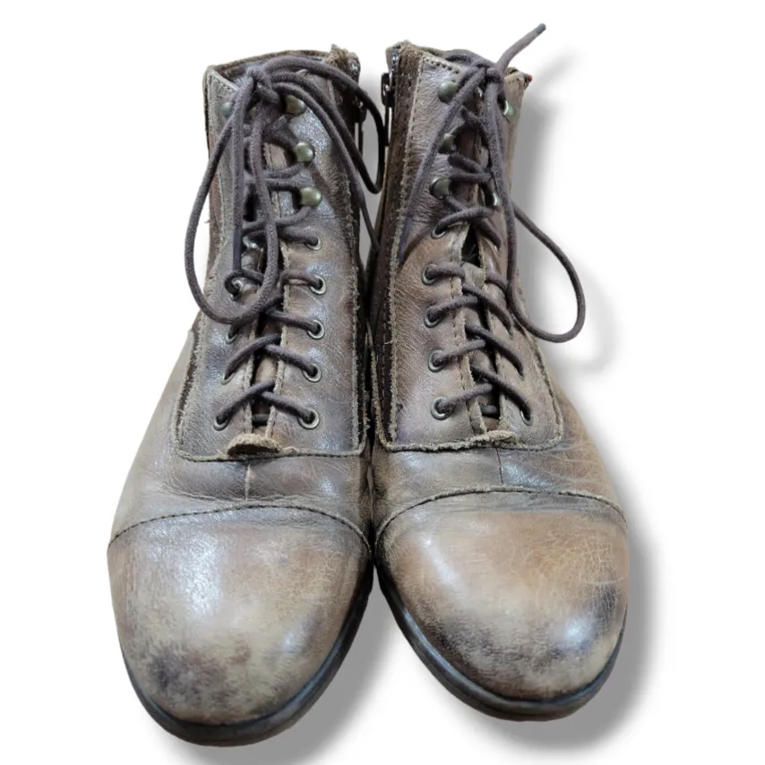 Earth Boots Size 7.5 B Earth Cedar Almond Boots Lace-Up And Side Zip Ankle Boots Women's Shoes Women's Boots  - Image 2