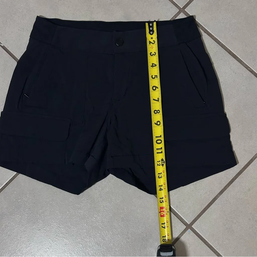 Athleta Trekkie Women Black Hiking Cargo Shorts Stretch‎ Athletic size 2 - Image 5