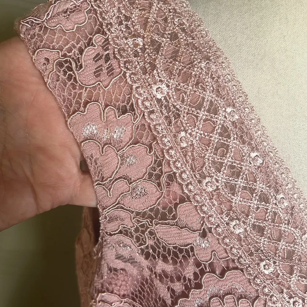 JJ’s House A-line V-Neck Floor-Length Lace Chiffon Bridesmaid Dress - Image 4