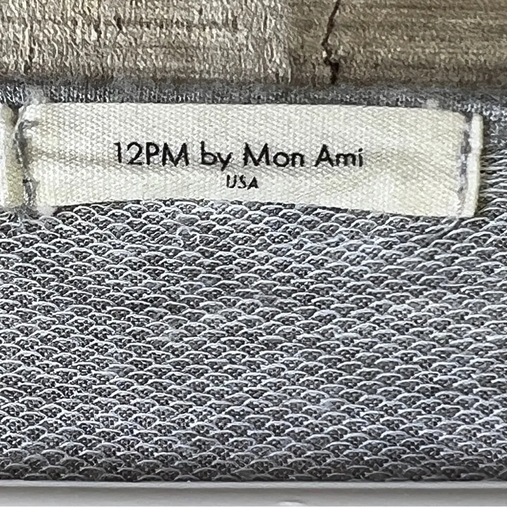 12 PM by Mon Ami Gray Pullover Lightweight Lace-Up Front Long Sleeves Top - Image 7