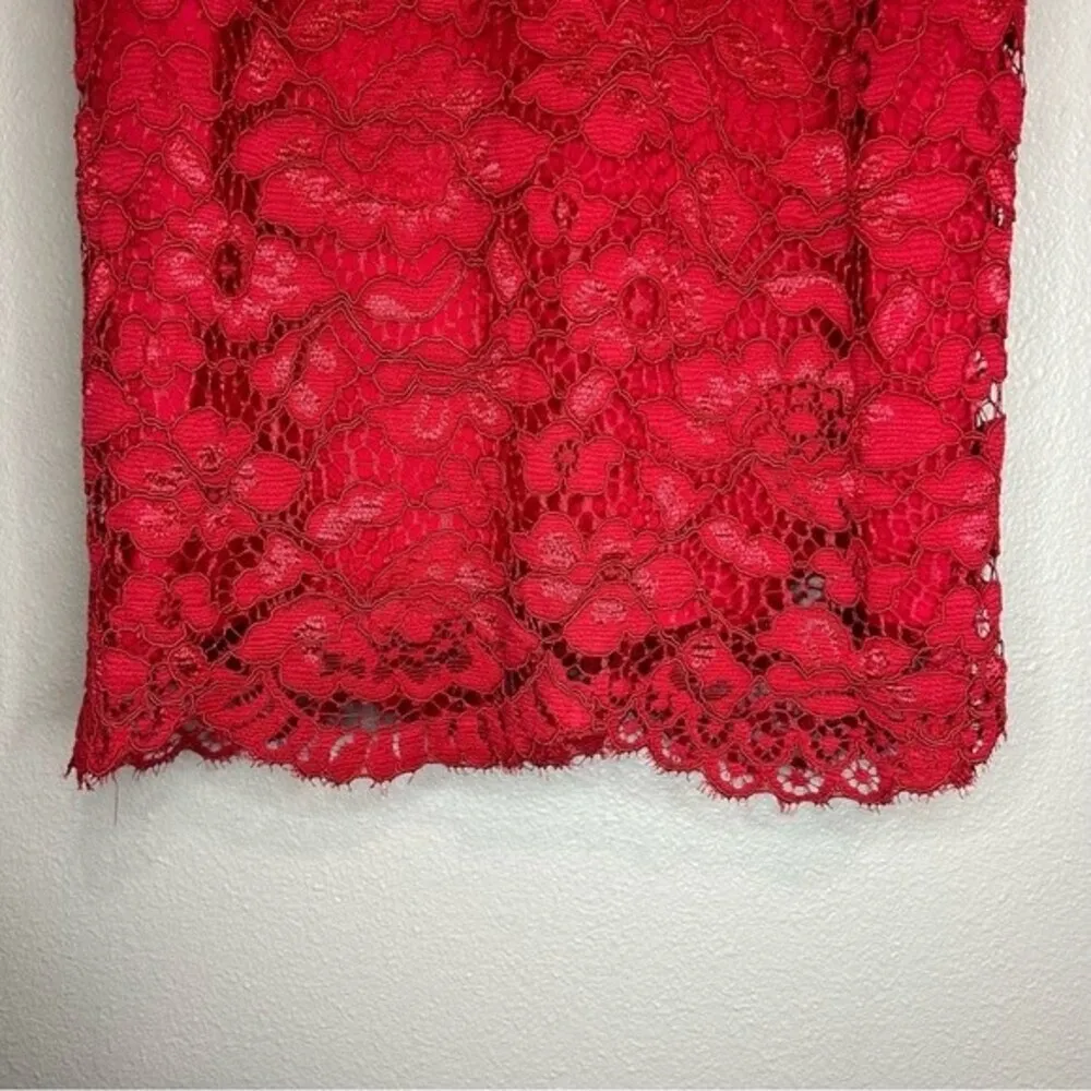 Lovers + Friends red floral lace mini shift dress women's size XS - Image 6