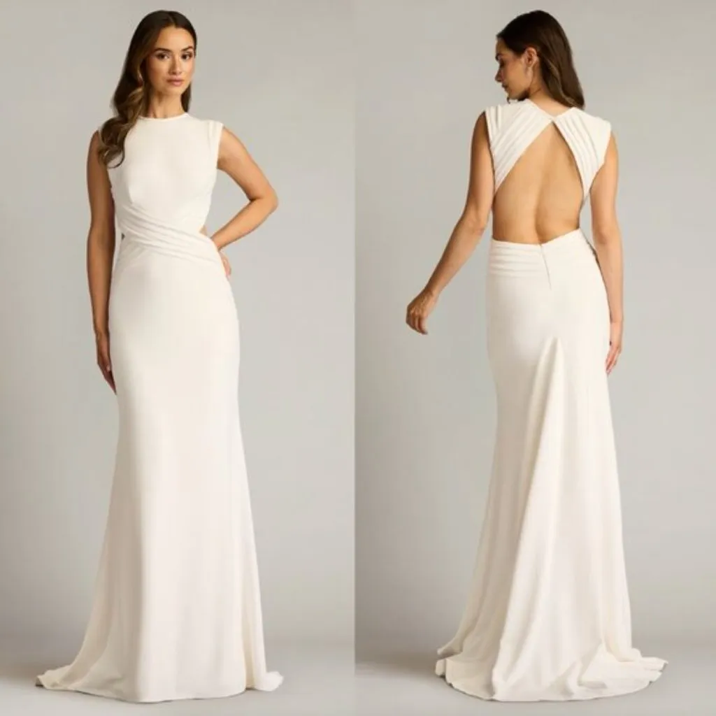 TADASHI SHOJI Tenney Maxi Evening Dress in White Size X-Large - Image 2