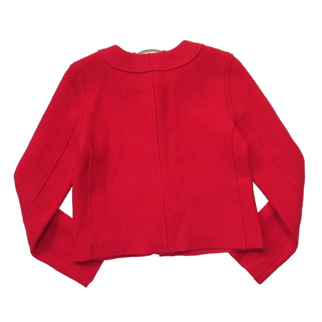 NWoT J.Crew Lady Jacket in Holiday Red Italian Boiled Wool Blazer 10 - Image 6