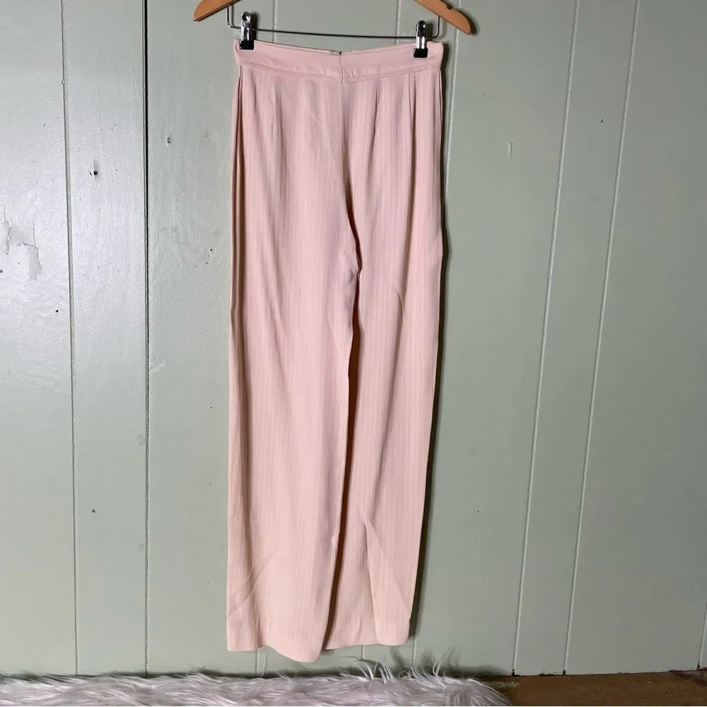 Vtg Giorgio Armani‎ Pants Italy Taupe Straight Leg Trousers Bow Pants 27X30 - Image 4