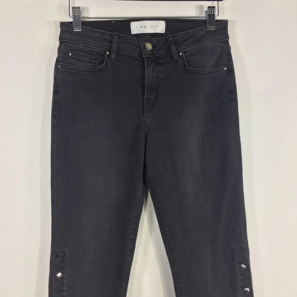 IRO Biba Side-Snap Skinny Jeans Washed Black - Image 9