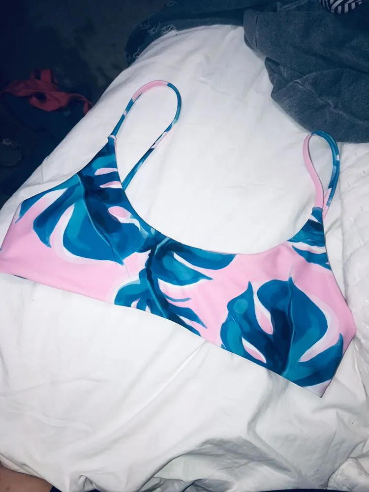 Vaya Island Leaf Print Bikini Top - Image 3