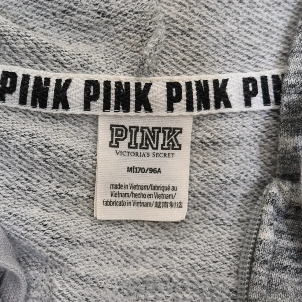 PINK Victoria's Secret Women's M Gray Sequined Zip Front Hoodie Jacket - Image 7
