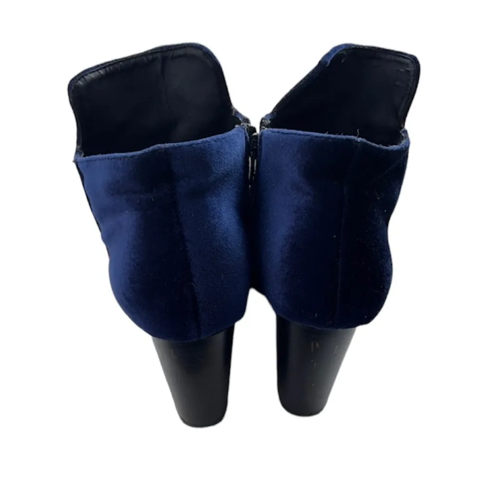 Blue Velvet Booties Size 7 - Image 5