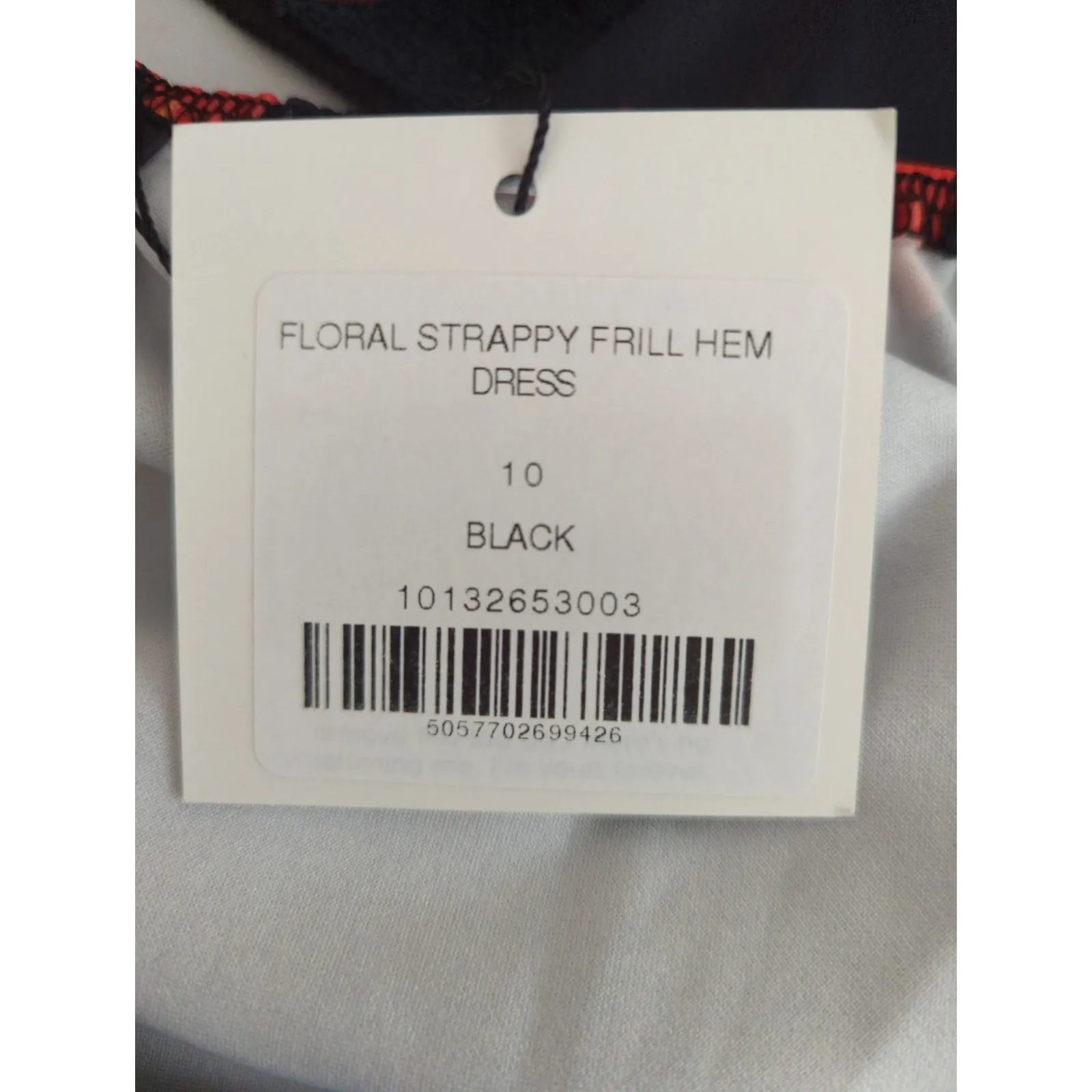 Misguided Floral Strappy Frill Hem Mini Dress - Size 10 - Black Orange Party NWT - Image 11