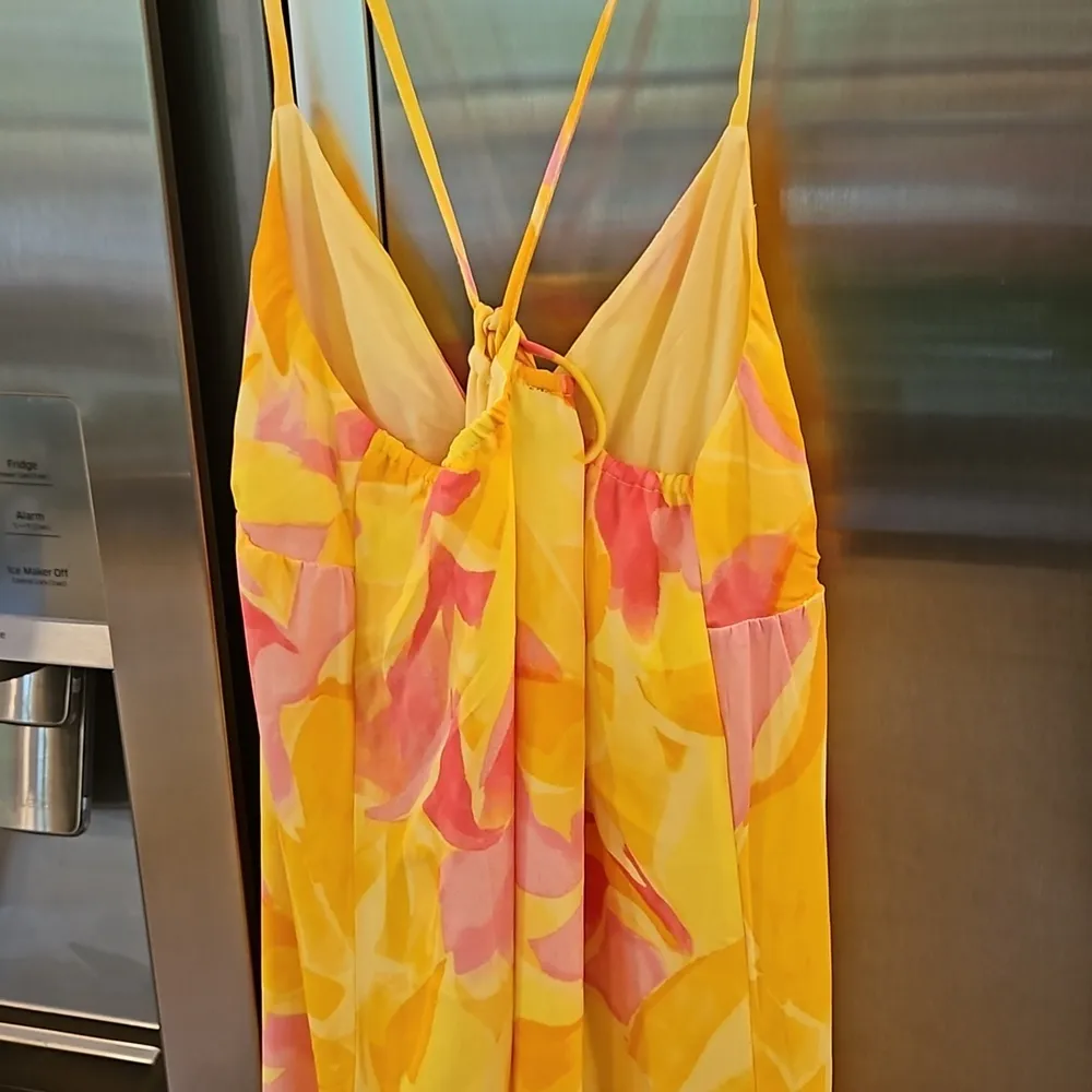 💕SANCTUARY💕 Maxi Dress ~ Yellow Pink Abstract Floral Watercolor Print S NWOT - Image 4