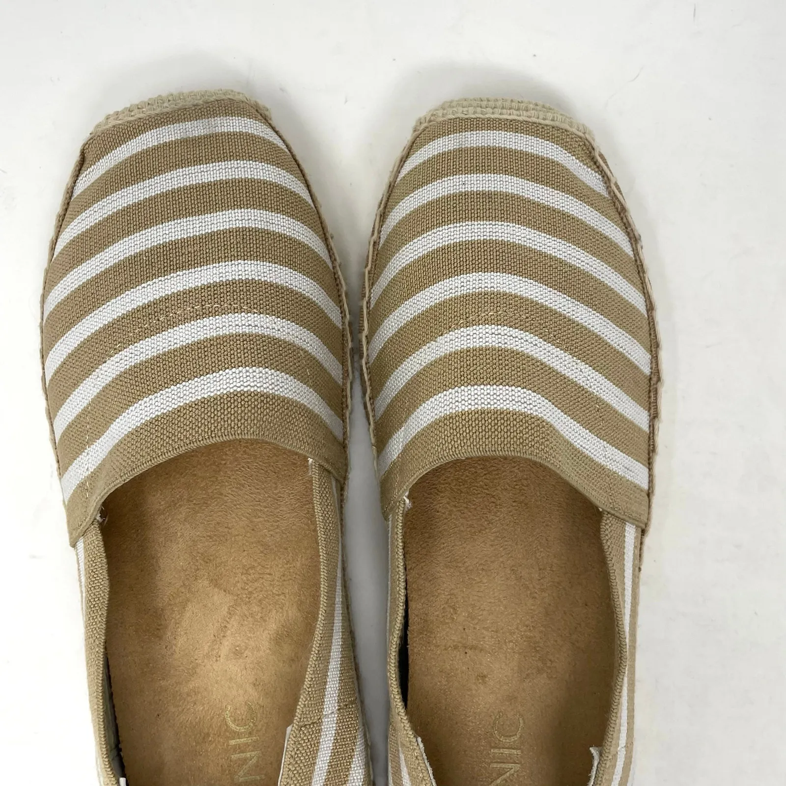 Vionic Valeri Stretch Knit Espadrilles Shoes Flats Tan White Coastal Preppy 7.5 - Image 7
