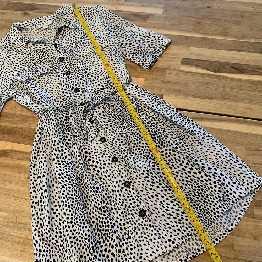 Topshop White & Black Spotted Shirt Dress 2 - Image 5