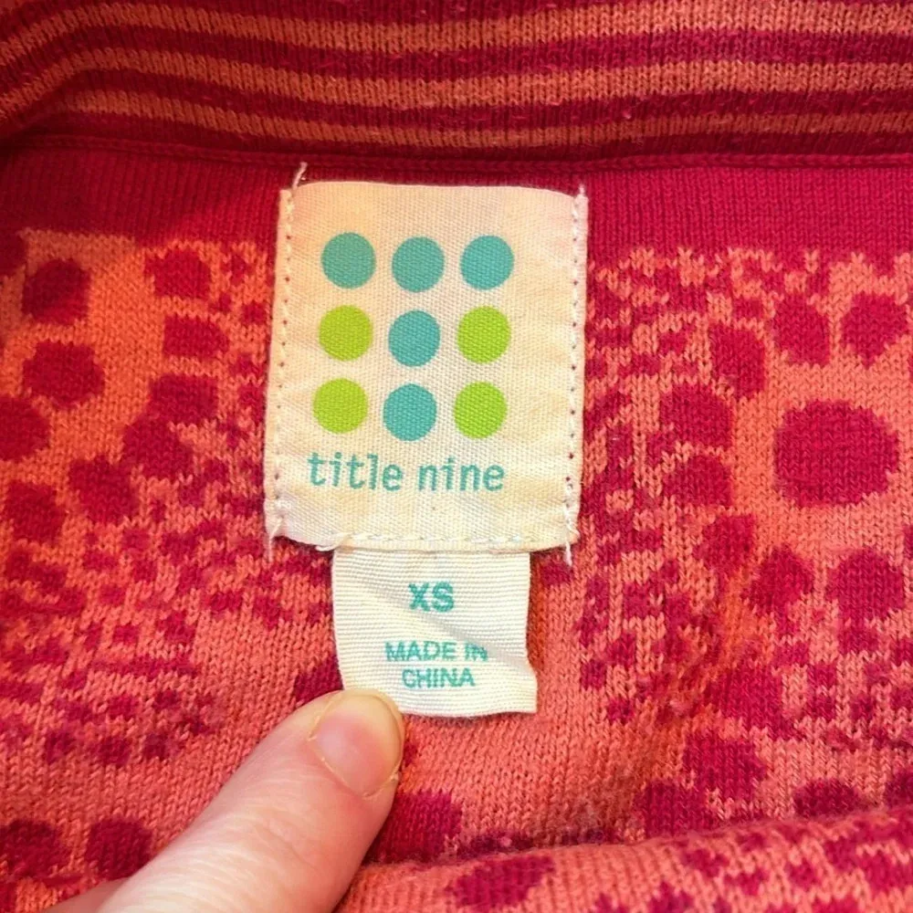 Title Nine Skirt Knit Pink Orange Print Mini Size XS - Image 4