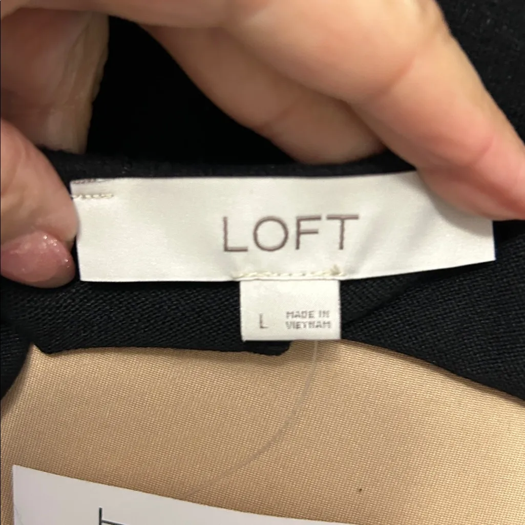 Loft Black Twisted Hem Long Sleeve Top - Image 7