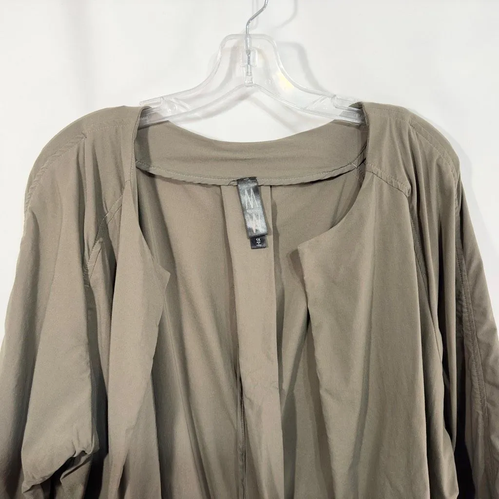 Marla Wynne Plus Size 1X Shrug Open Front Cardigan Gray Back Zip Cropped 1345 - Image 3