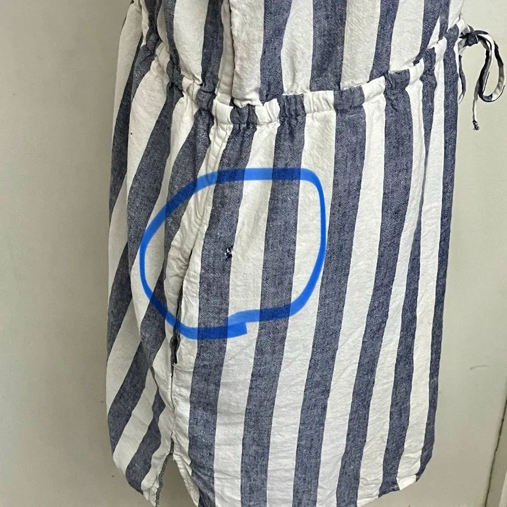 Rails Wren Stripe Linen Mini Dress Women’s L Nautical Preppy Coastal Beach - Image 13