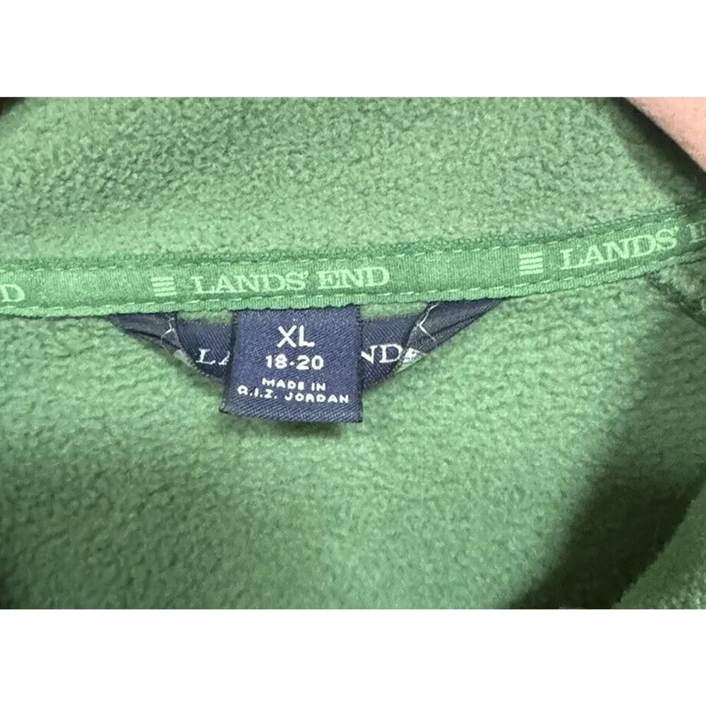 Izod Women's Zip Front Thermacheck Green Fleece Lined Zipped Pockets XL Fall - Image 2