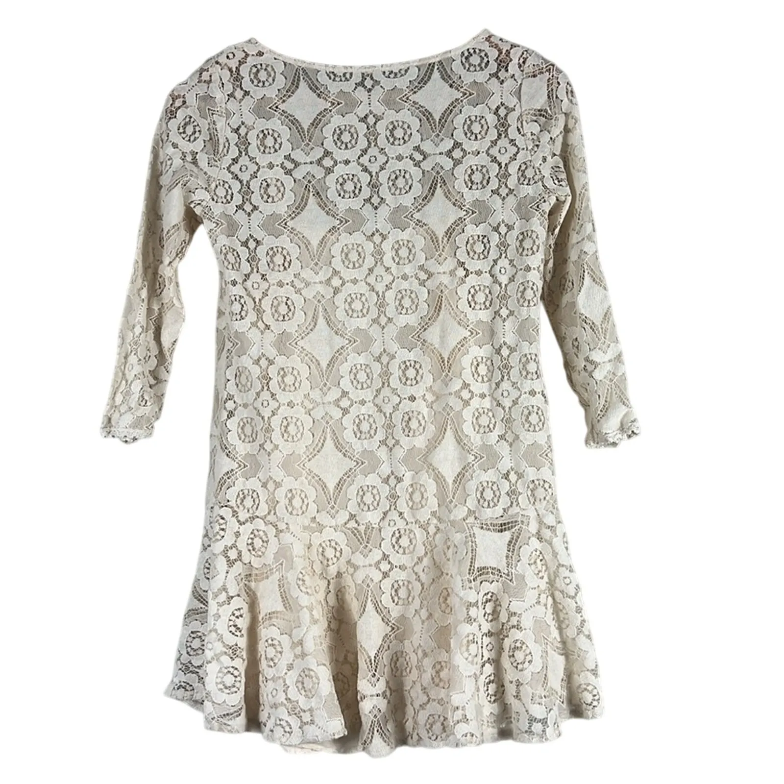 Free People Walking To The Sun Dress Womens 0 3/4 Sleeve Boho Cottagecore Beachy - Image 5