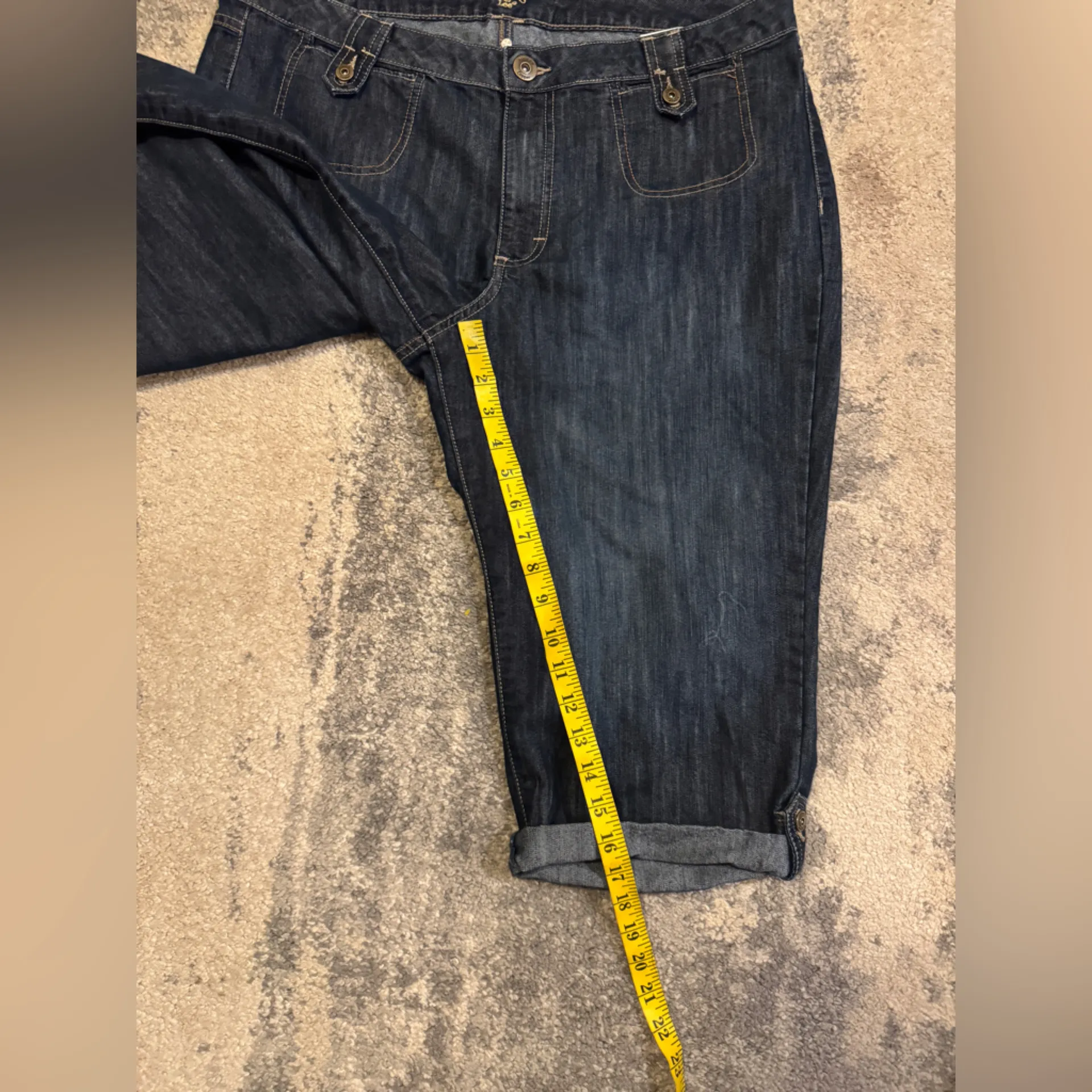 Lee Dark Blue Denim Bermuda Shorts - Image 7