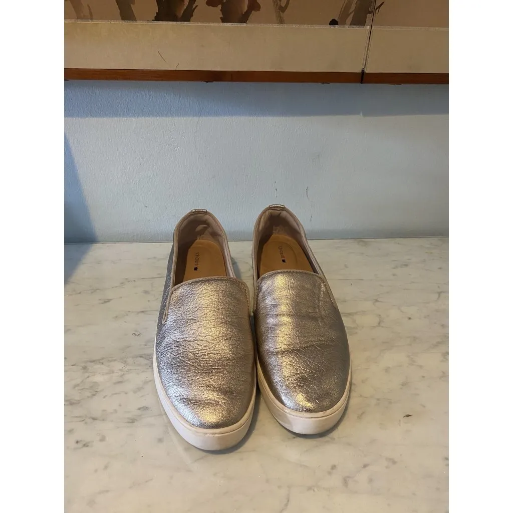 Birdies Shoes Womens Size 7.5 Gold Metallic Slip On Sneakers Comfort Casual - Image 2