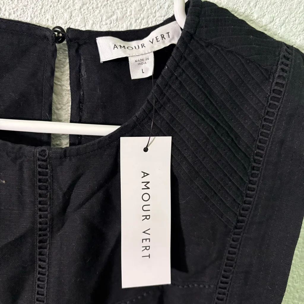 Amour Vert NWT Linen Blouse Tank Top Size Large linen cotton blend - Image 3