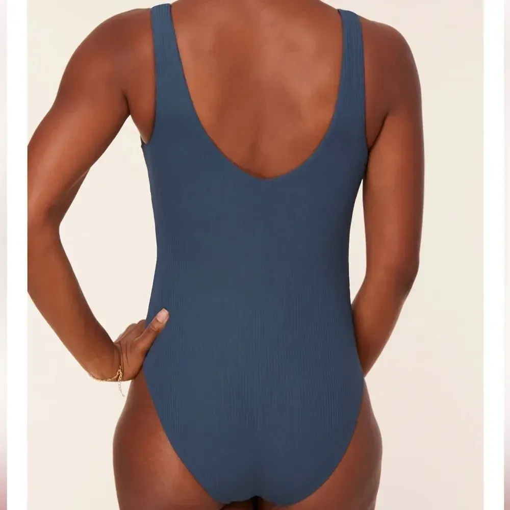 Andie The Bonita‎ One Piece Swimsuit Rib Bijou Blue size S  NWT - Image 2