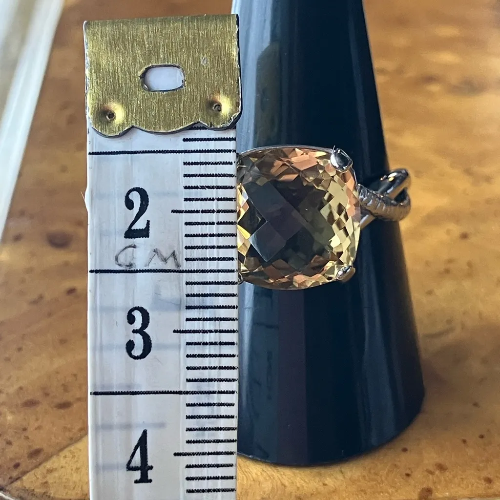 Brazilian Citrine Sterling Silver Ring Size 9 - Image 7