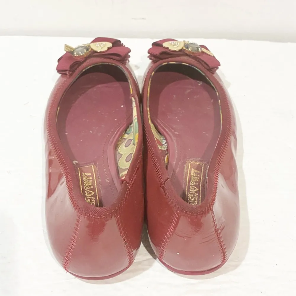 Coach Size 7B Poppy Caper patent leather Ballet Flats Magenta - Image 5