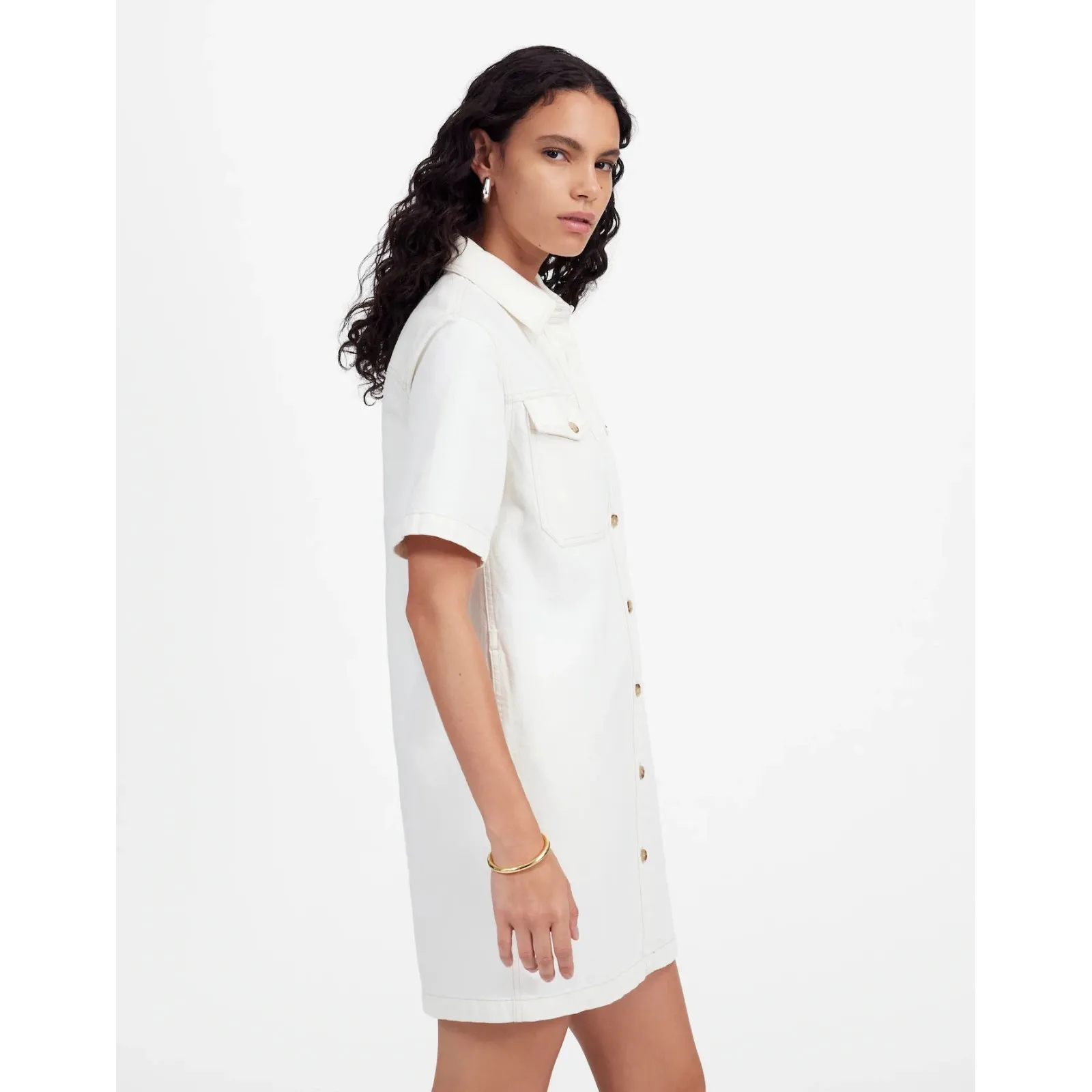 Madewell NWT Denim Boxy Shirtdress in Vintage Canvas Size Small - Image 3