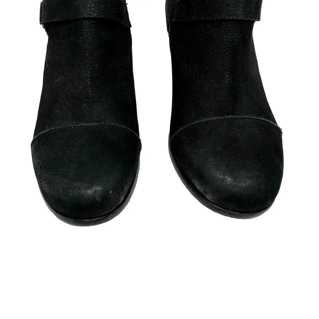 Joie Gypsy Ankle Boot Size 36 US 6 Black Suede Leather Bootie Low Heel - Image 4