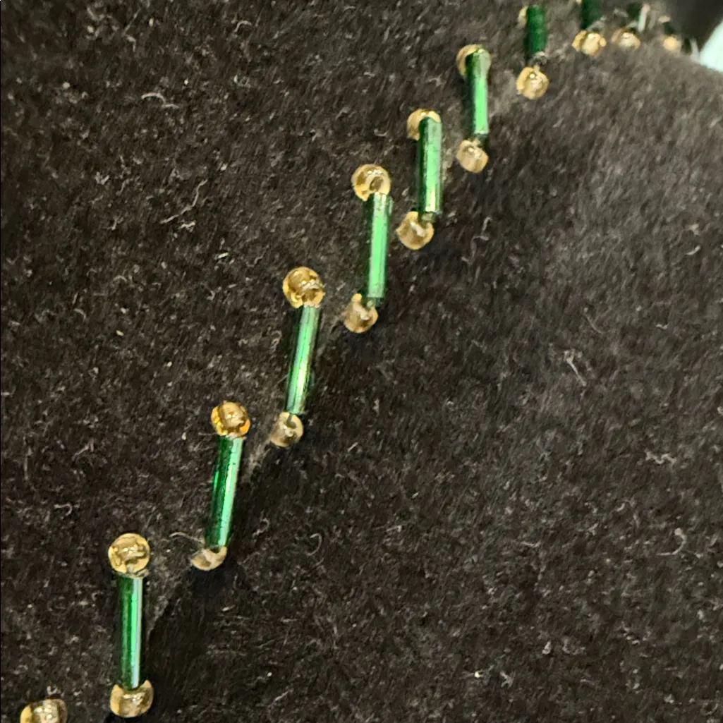 VINTAGE BORSALINO Black Hat with Green Stitching - Image 5