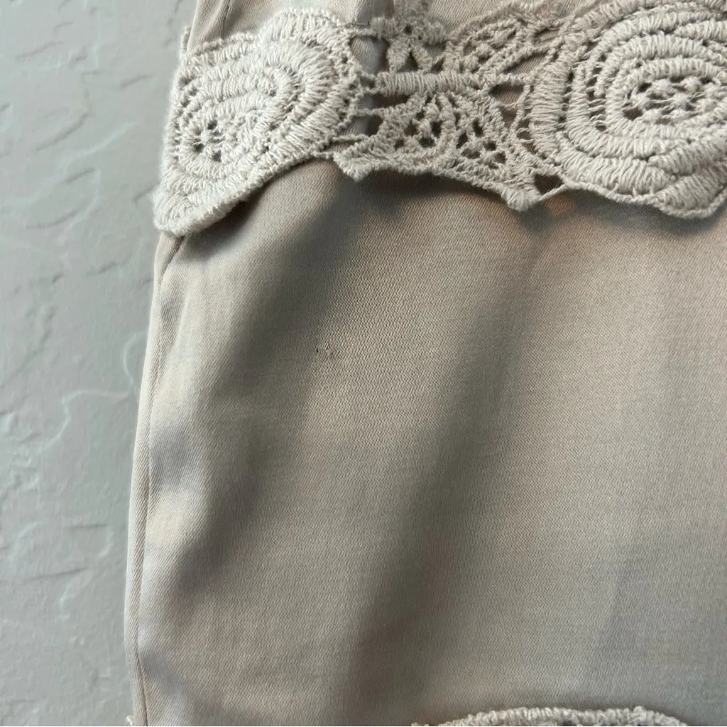 ⭐️Downeast basics silver satin pencil skirt with crochet lace size medium - Image 8