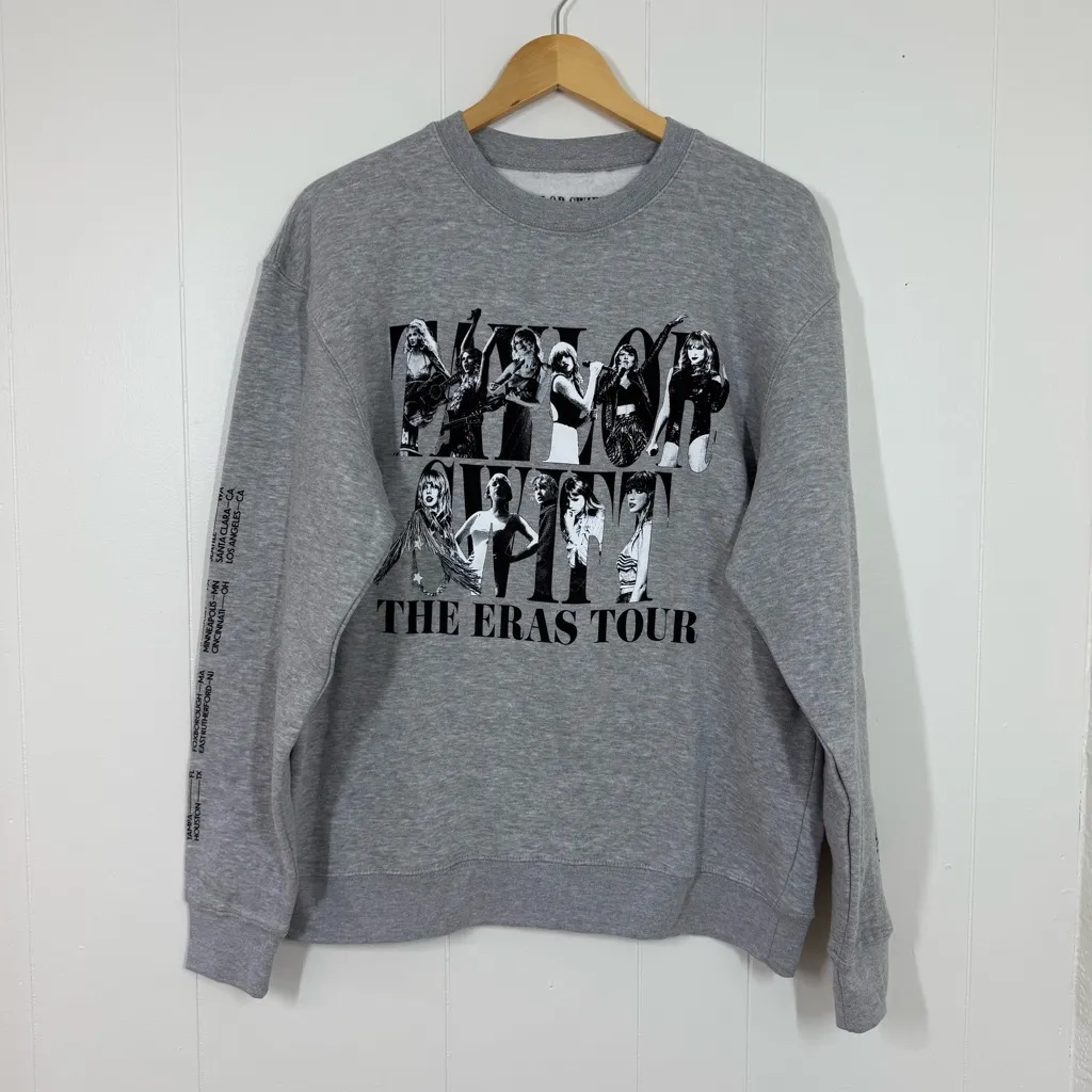 Taylor Swift 2023 The Eras Tour Grey Crewneck Sweatshirt - Image 2