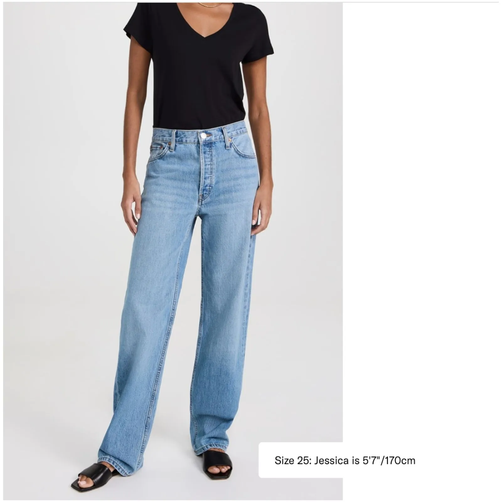 RE/DONE Originals The Long Loose High Rise Jeans Size 28 - Image 6