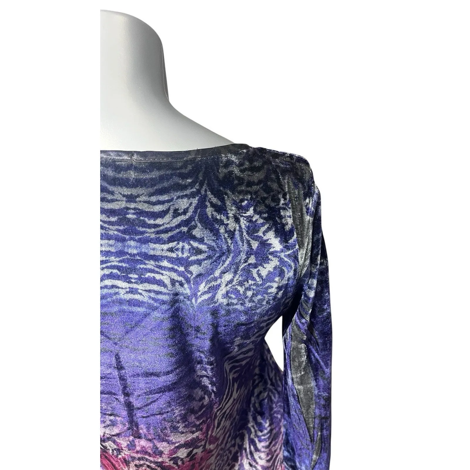 Live and Let Live Top Women Petite Small Top Velvet Sequin Purple Whimsygoth y2k - Image 6