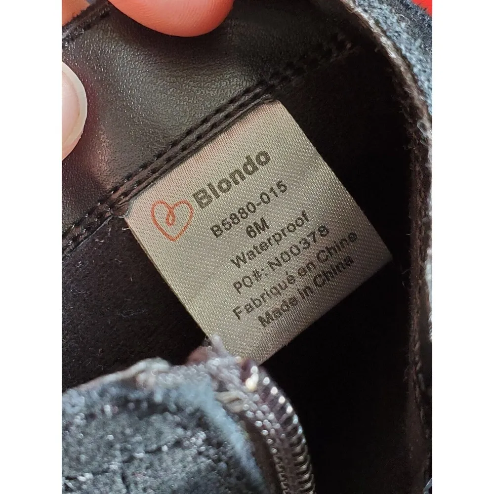 Blondo Women's Size 6M Black Leather Waterproof Side Zip Lace-Up Ankle B… - Image 7