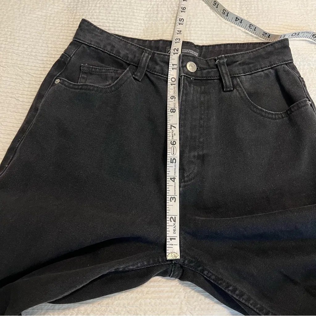 ZARA black jeans cotton high rise tapered leg 4 - Image 9