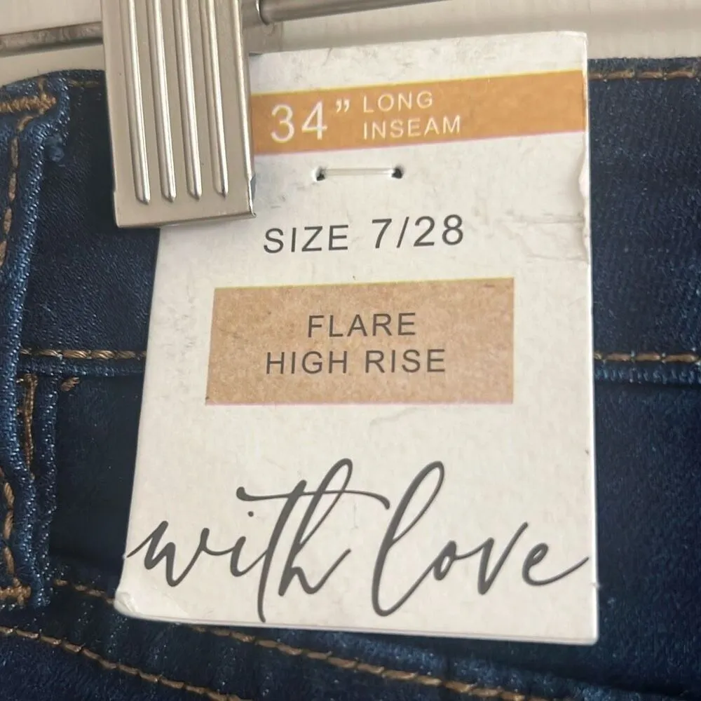 ✨YMI WOMEN'S HIGH RISE FLARE SZ 7/28 JEANS WITH FRAYED HEM✨ - Image 8