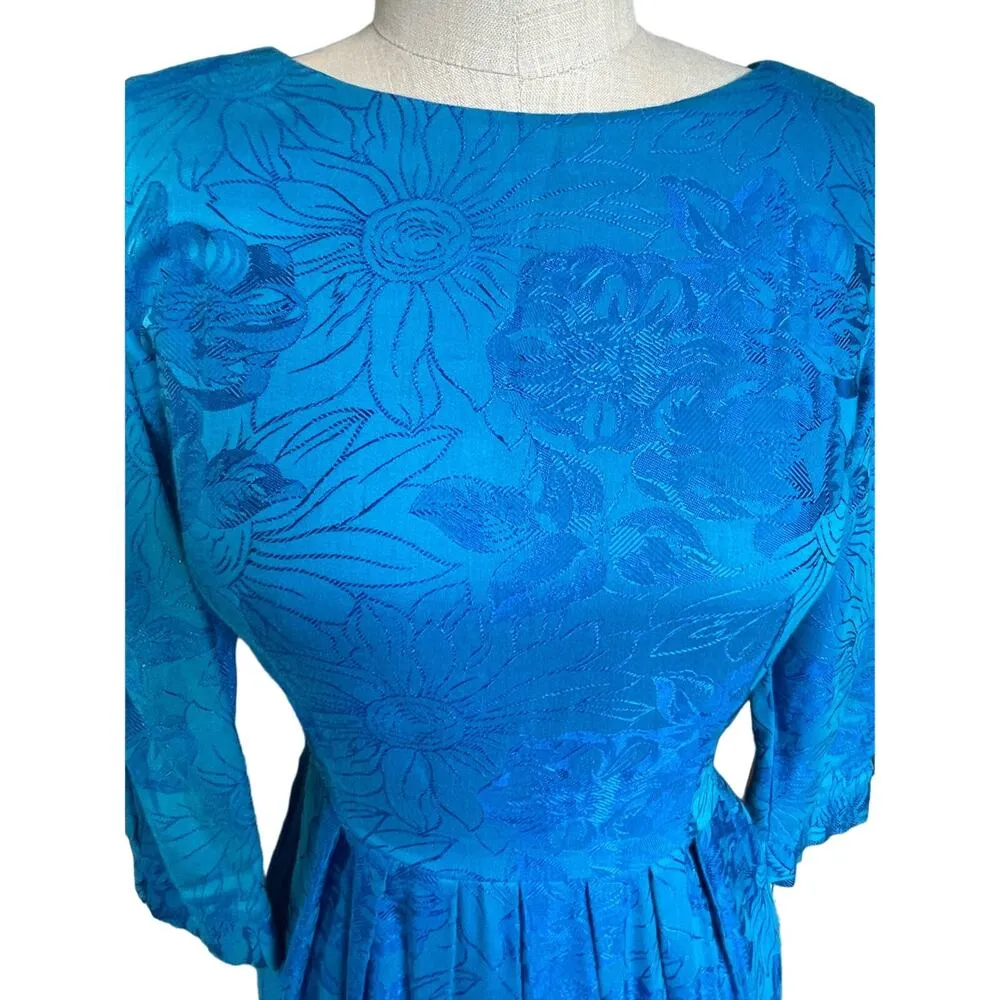 Vintage 70s Lanz Originals Blue Damask Knee - Image 7