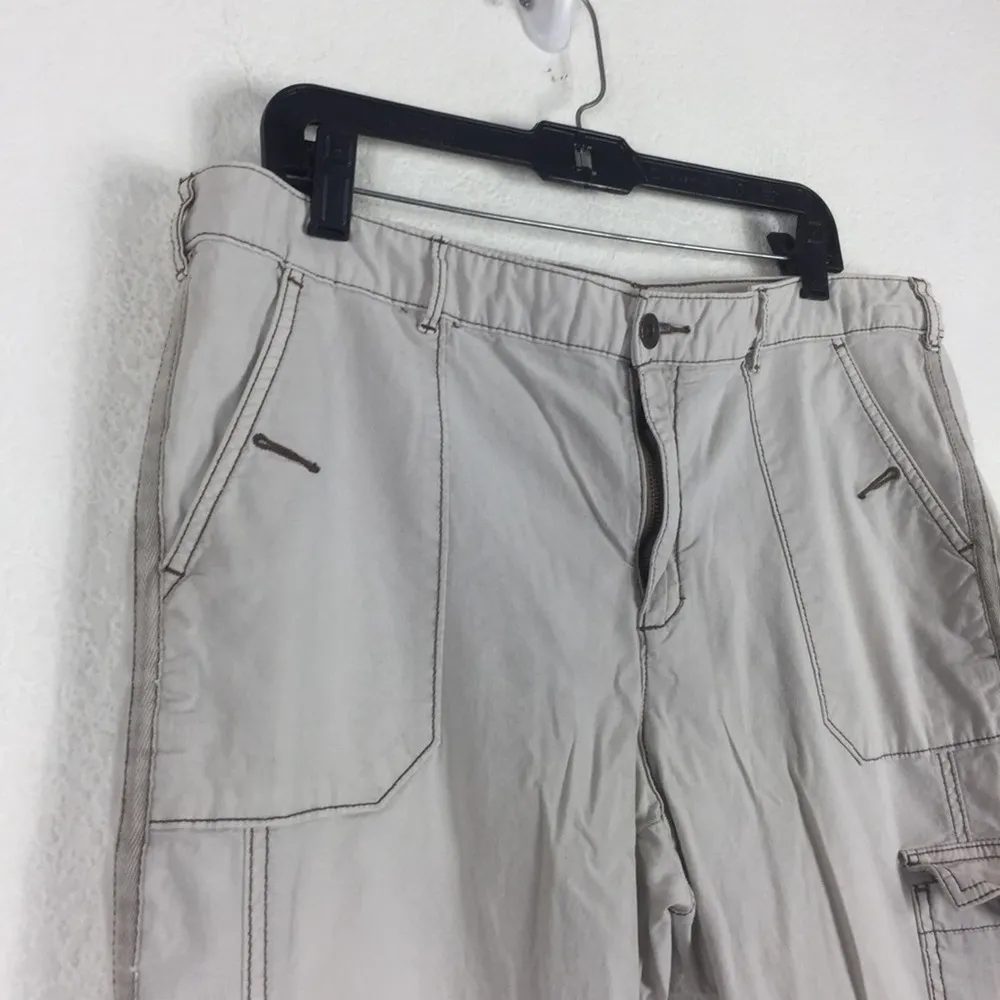 Anthropologie Hei Hei Wanderer Tan Cargo Y2K Straight Leg Pants Size 14 - Image 7
