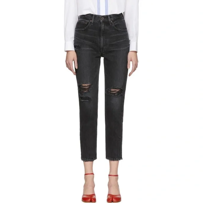 New Moussy Vintage Black Stuart Boy Skinny High Waisted Jeans Size 24‎ - Image 3