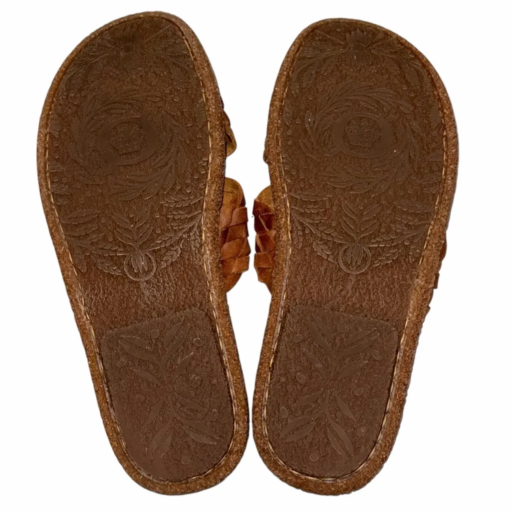Born Brown Braided Leather Rue Slide Sandals Shoes size 8 39 - Image 5