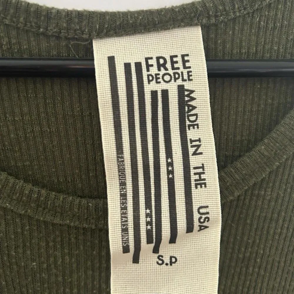 Free People Women’s Olive Green Loose Casual Tank Size Small - Image 3