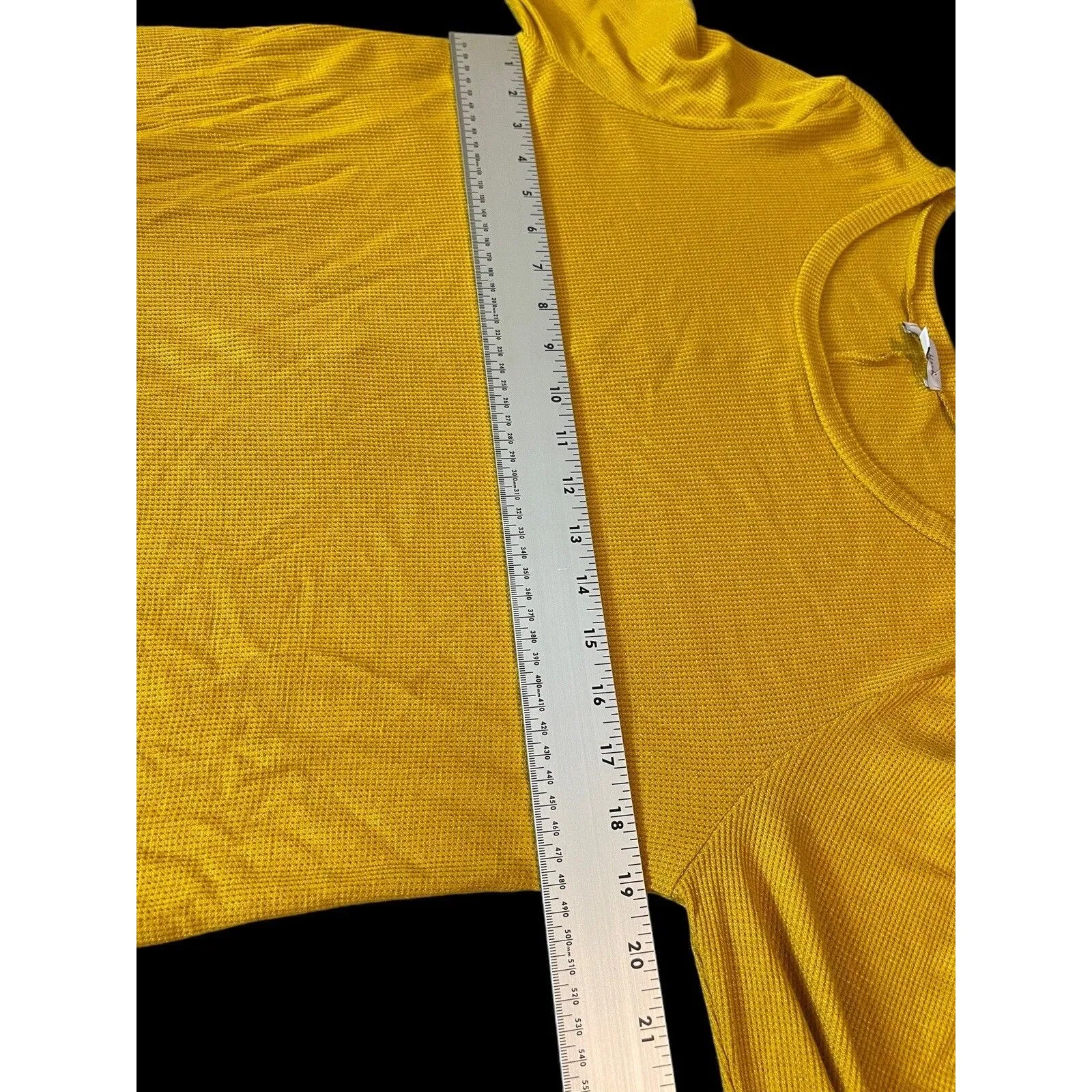 White Birch Mustard Long Sleeve Relaxed Waffle XL Tie Knot In Back Top NWT Fall - Image 6