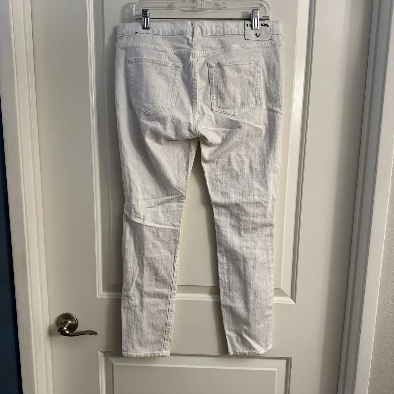 True Religion Casey Low Rise Super Skinny Jeans Womens Size 32 White Denim 32x30 - Image 5