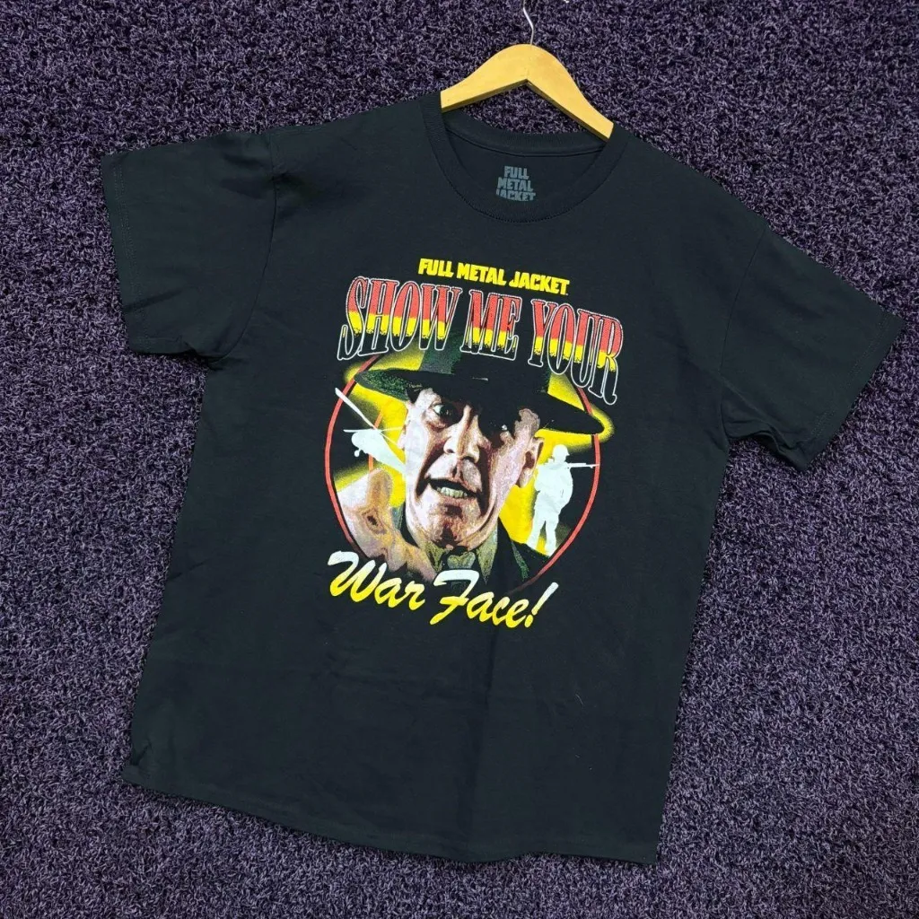 Full Metal Jacket Show Me Your War Face Film Promo T-Shirt L - Image 3