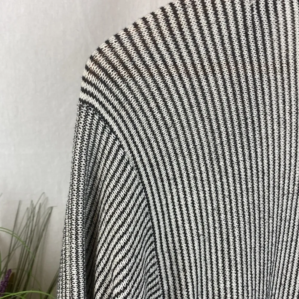 Anthropologie Black & White Stripe Open Front Sweater by Sunday In Brooklyn S - Image 3