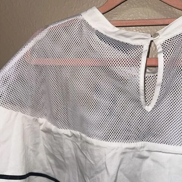 Ashley Stewart White Mesh Ruffle Trim‎ Top Plus Size 26/28 NWT - Image 4